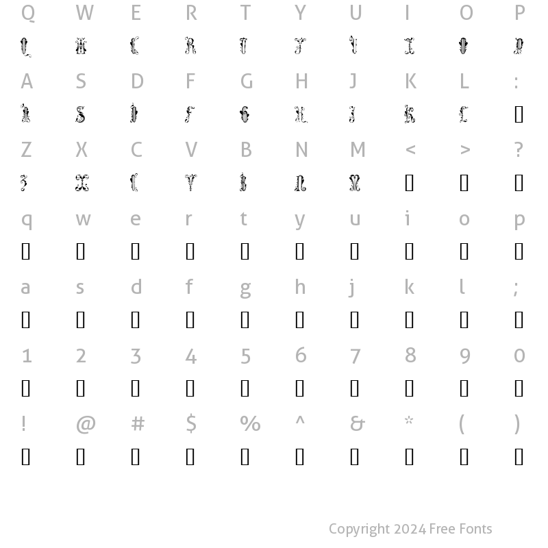 Character Map of GuinevereCaps Regular