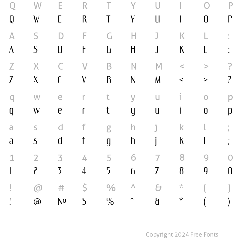 Character Map of GuineverePro-Regular Regular