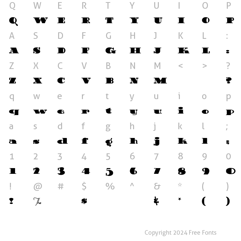 Character Map of GuinnessExtraStout Regular