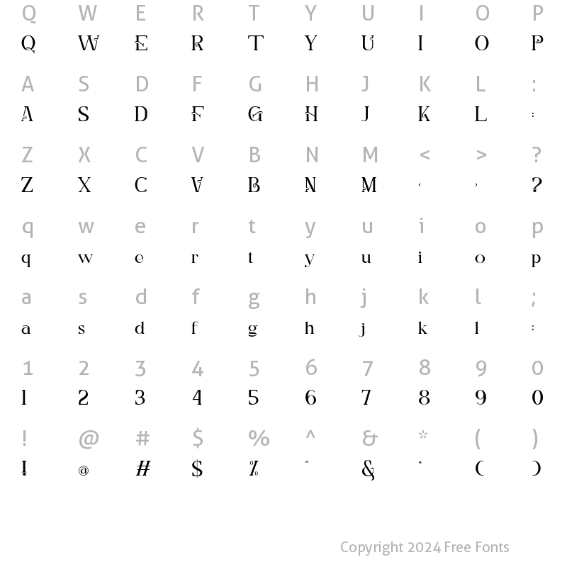 Character Map of Gulam Kingdoom Regular