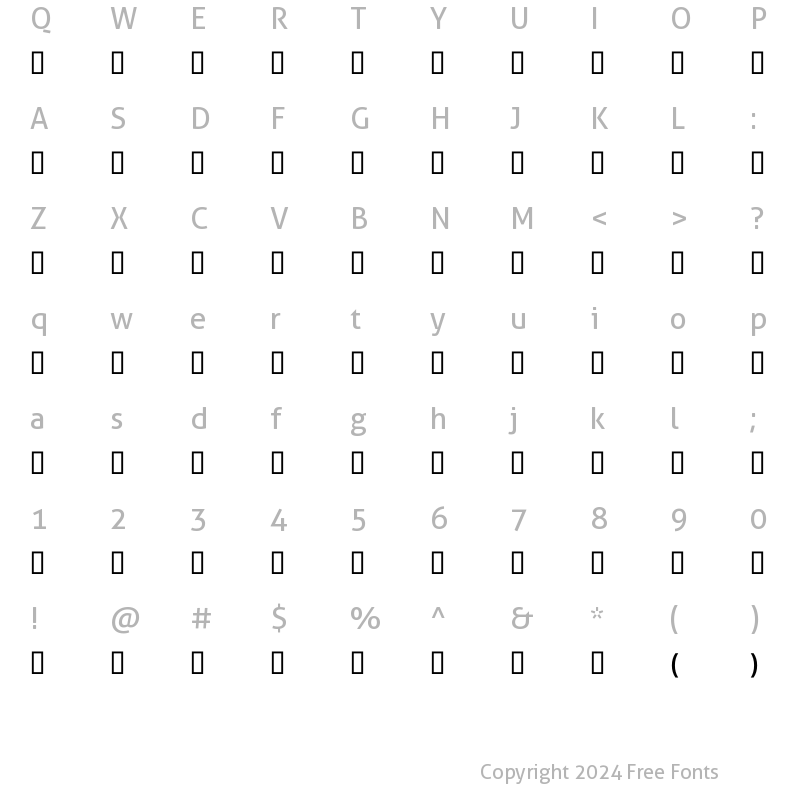 Character Map of Gulf Bold