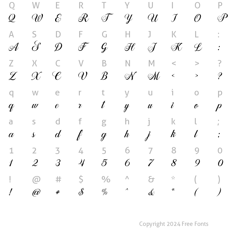 Character Map of Gullever Font Regular