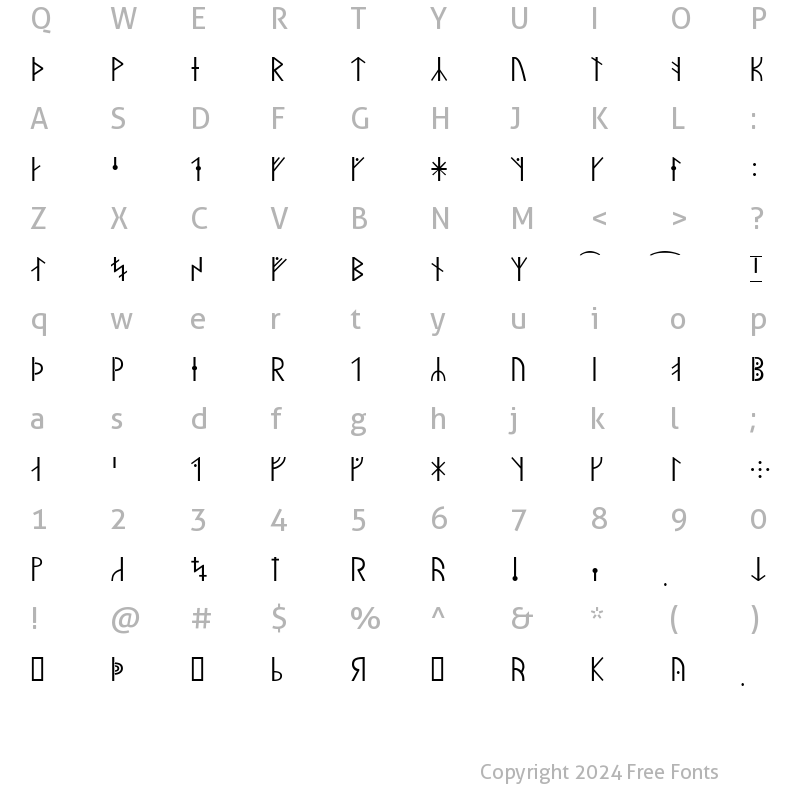 Character Map of Gullskoen Regular