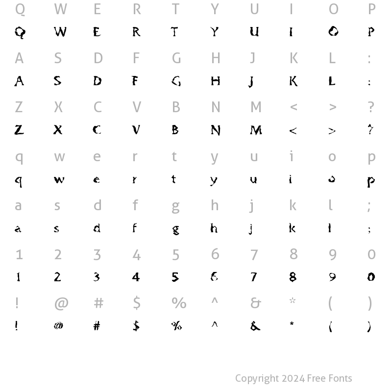 Character Map of Gumbootcha Regular