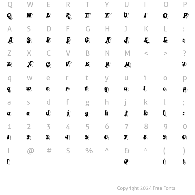 Character Map of GummyDisplay Regular