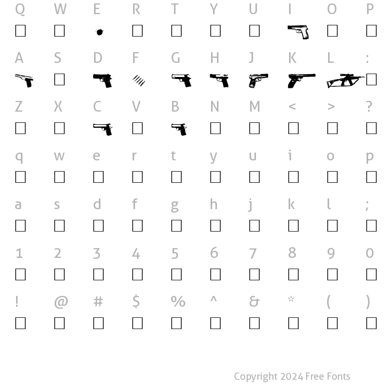 Character Map of GUNBATS Normal