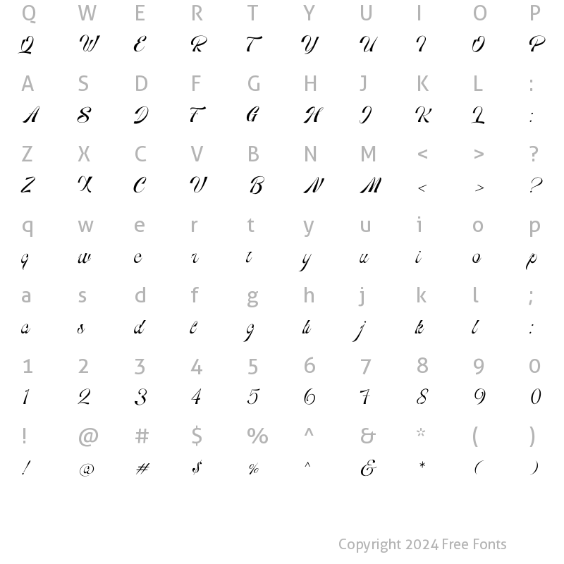 Character Map of Gunsan Script Regular
