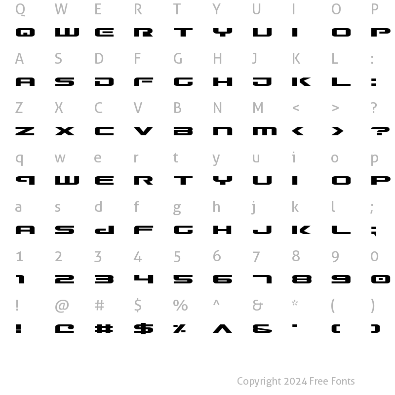 Character Map of Gunship Expanded Expanded