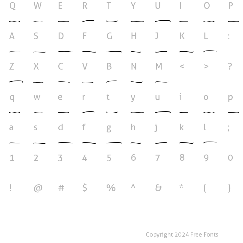 Character Map of Gunstone Swash Regular