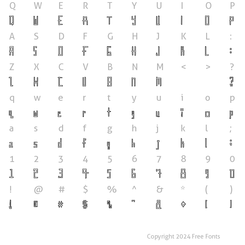 Character Map of Gunther Regular