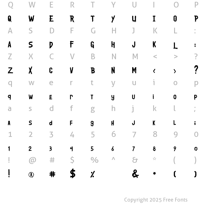 Character Map of Guntur Geni Regular