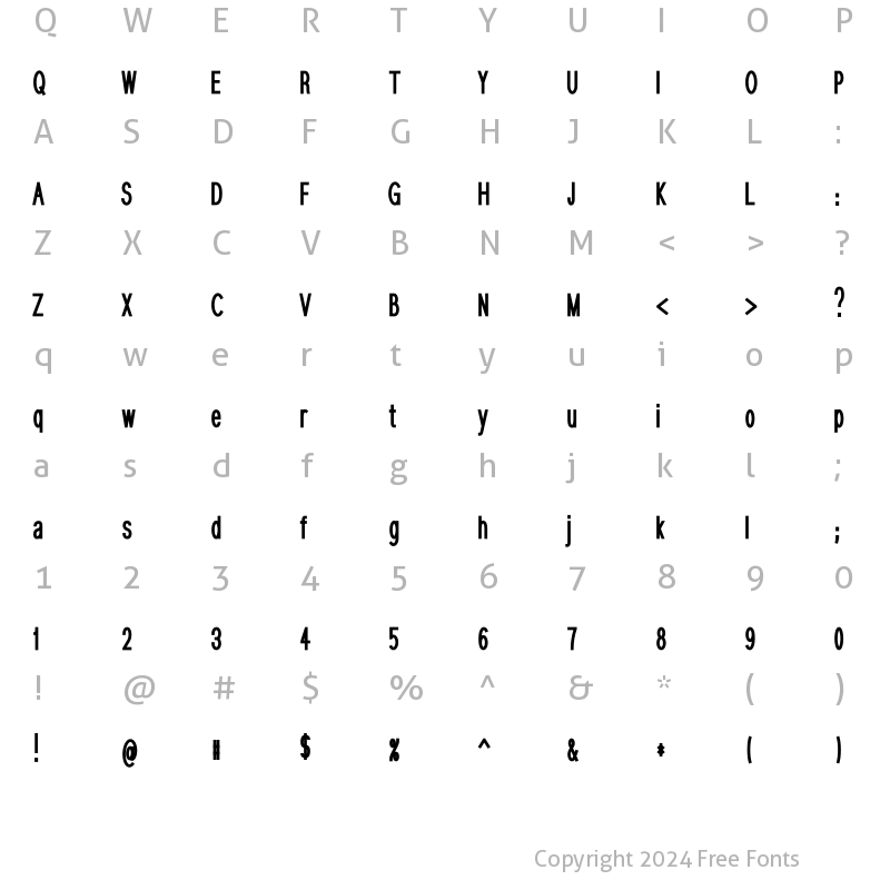 Character Map of Gurvetica 16 Ult-Con Dem-Bold Bold