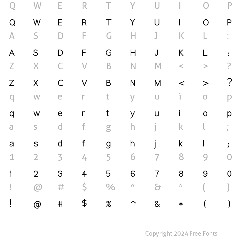 Character Map of Gurvetica 55 Medium Medium Medium_Medium