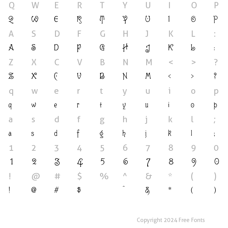 Character Map of Gutenberg Regular