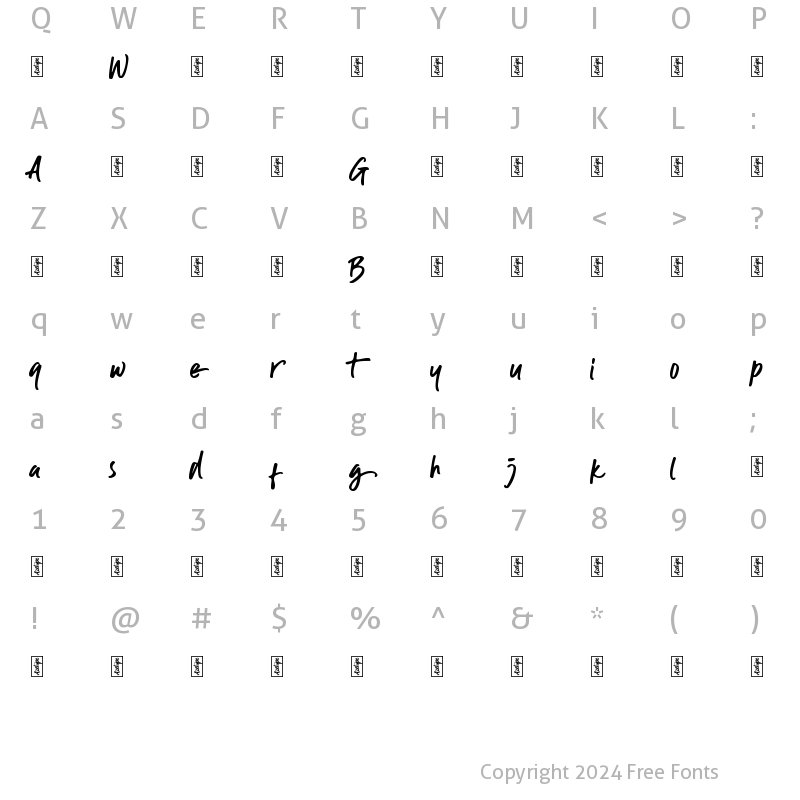 Character Map of Guthen Bloots Alt2 Regular