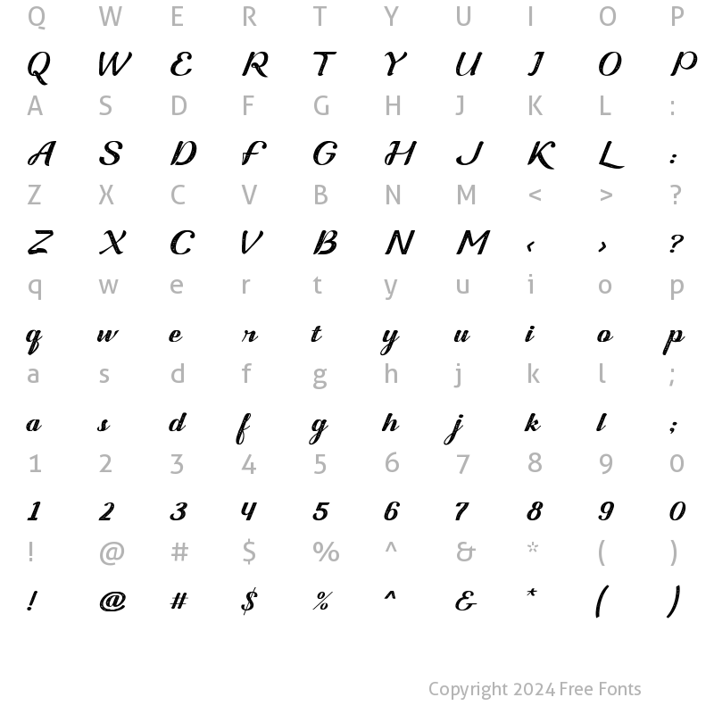 Character Map of Guyfawkes Classic Regular