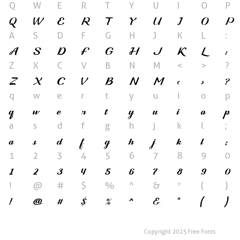 Character Map of Guyfawkes Regular