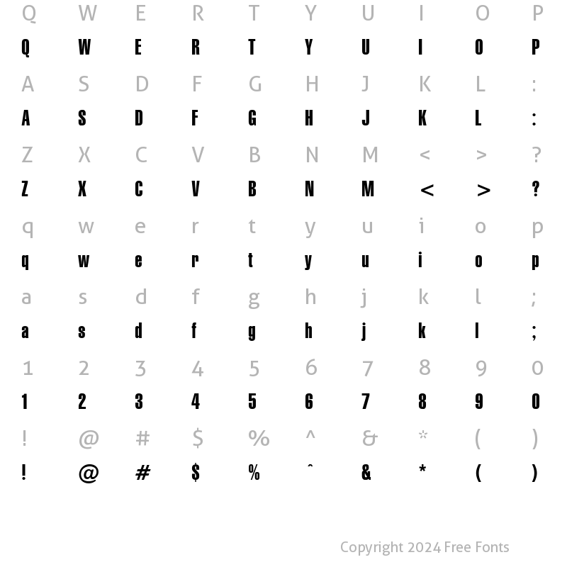 Character Map of GymnasiaCompressed Plain