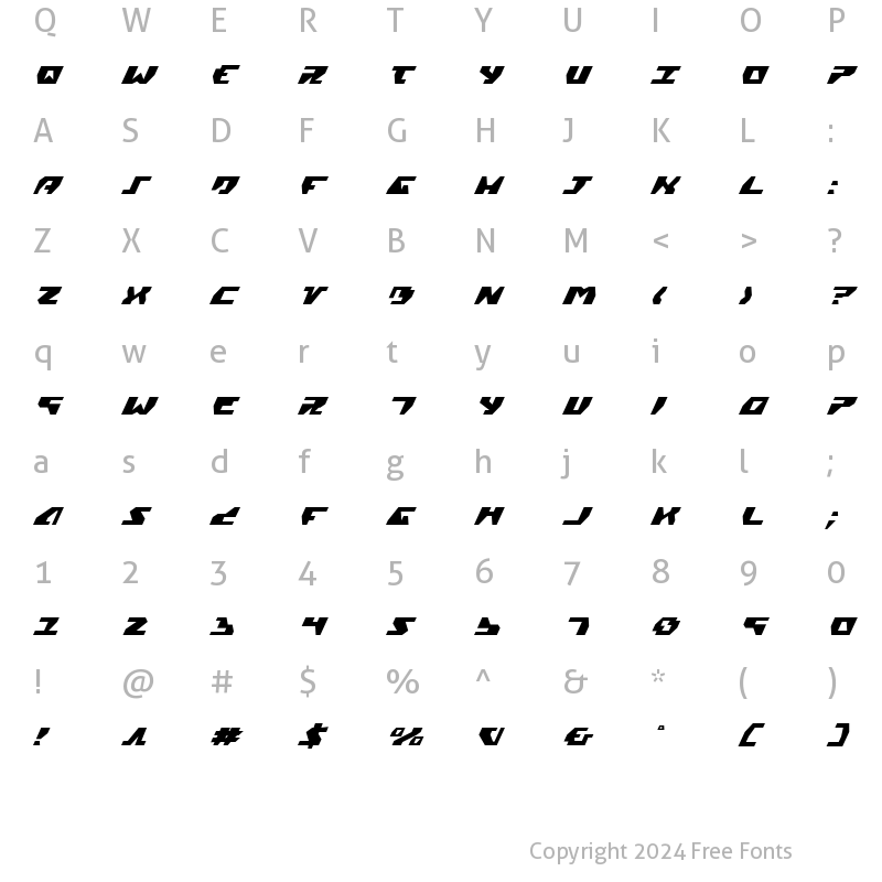 Character Map of Gyrfalcon Italic Italic