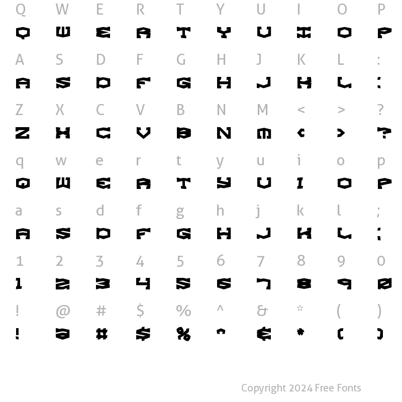 Character Map of Gyrose Shift BRK Normal