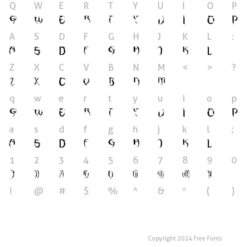 Character Map of haAJJA Regular