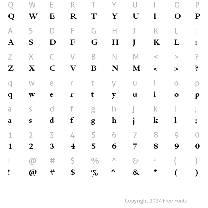 Character Map of Haarlemmer MT Std Bold