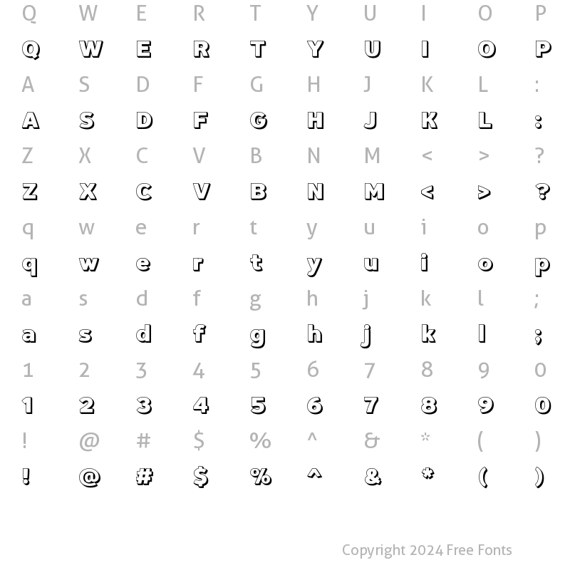 Character Map of Habanera Extras 3D