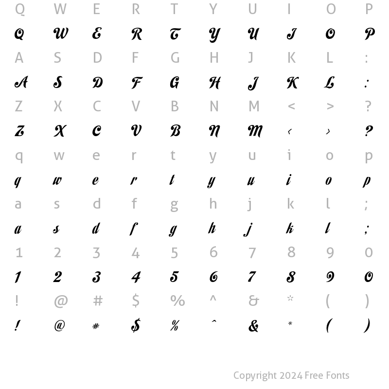 Character Map of HabanoST Regular