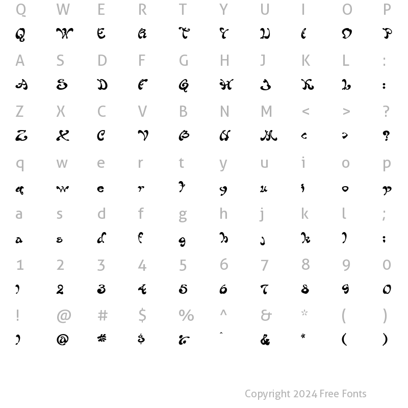 Character Map of Habibe Regular