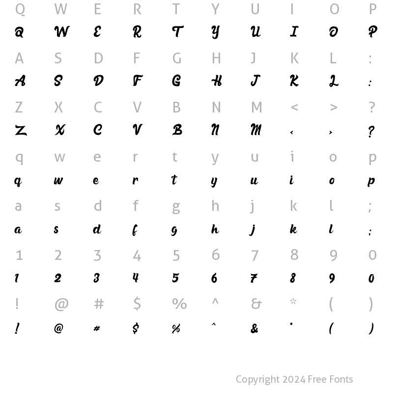 Character Map of Habisa Regular