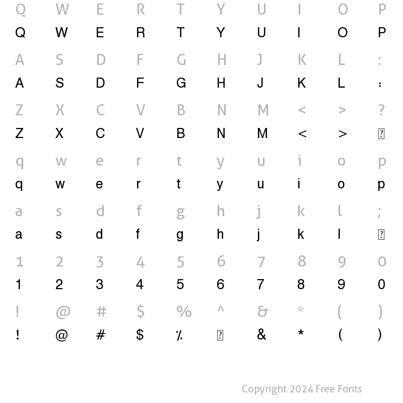 Character Map of Hacen Casablanca Lt Regular