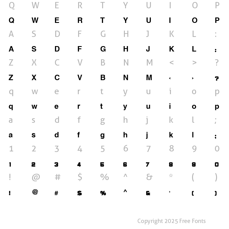 Character Map of Hacen Extender X4 Regular