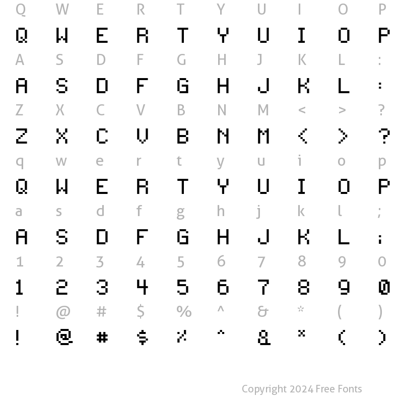 Character Map of Hacen Pixer Regular