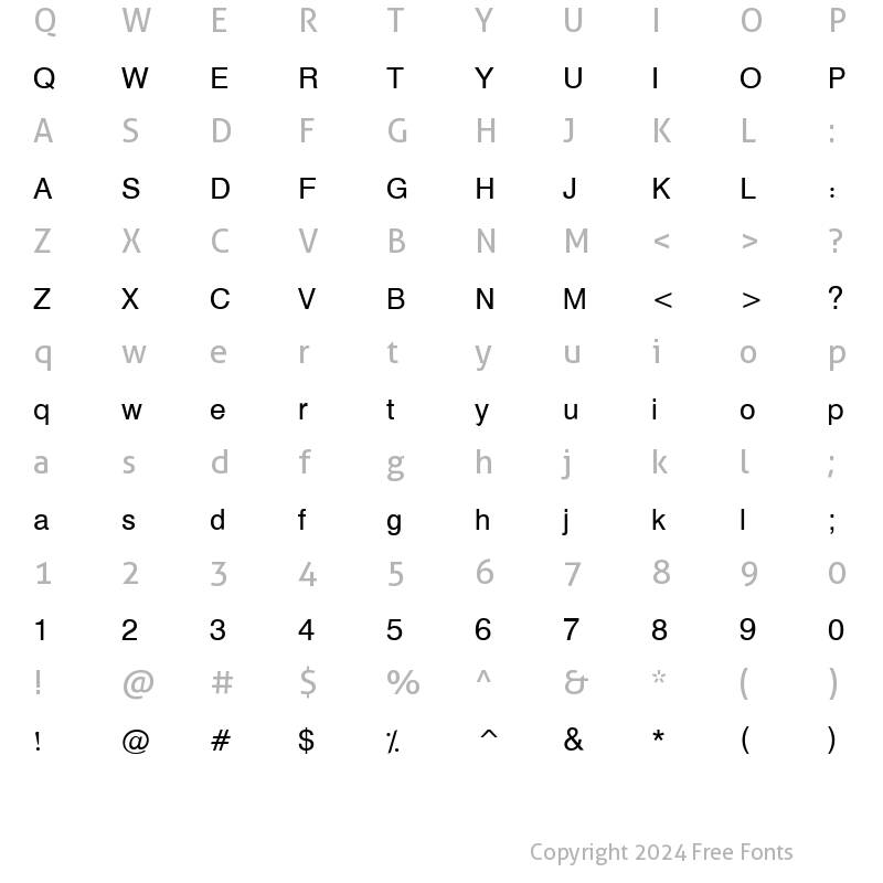 Character Map of Hacen Promoter Lt Regular