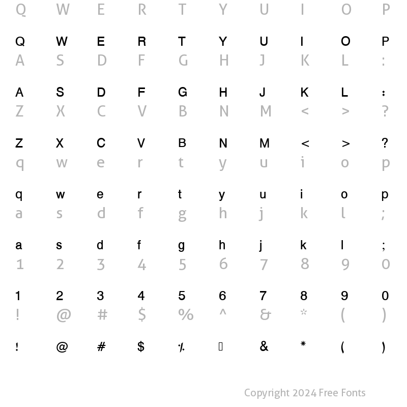 Character Map of Hacen Typographer Book Regular