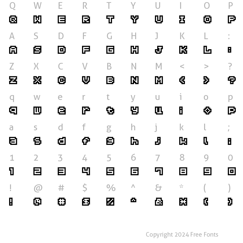 Character Map of Hachicro Regular