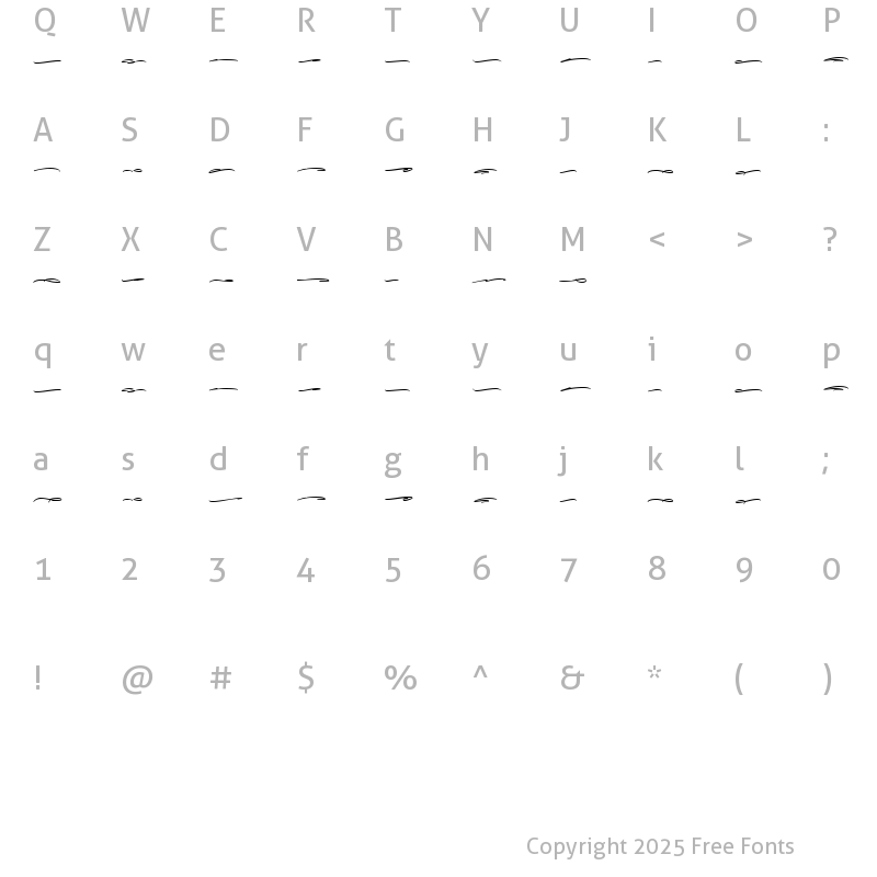 Character Map of Hachitos swash Regular