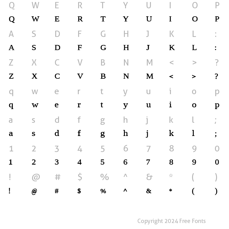 Character Map of Hadasim CLM Bold