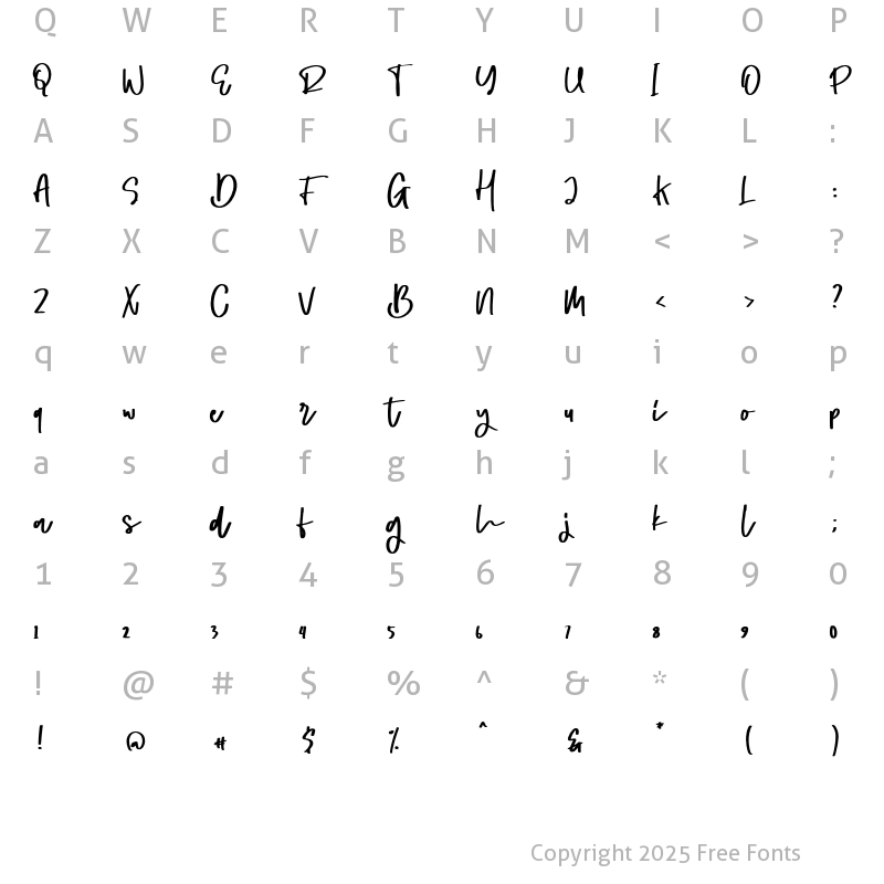 Character Map of Hadigga Regular