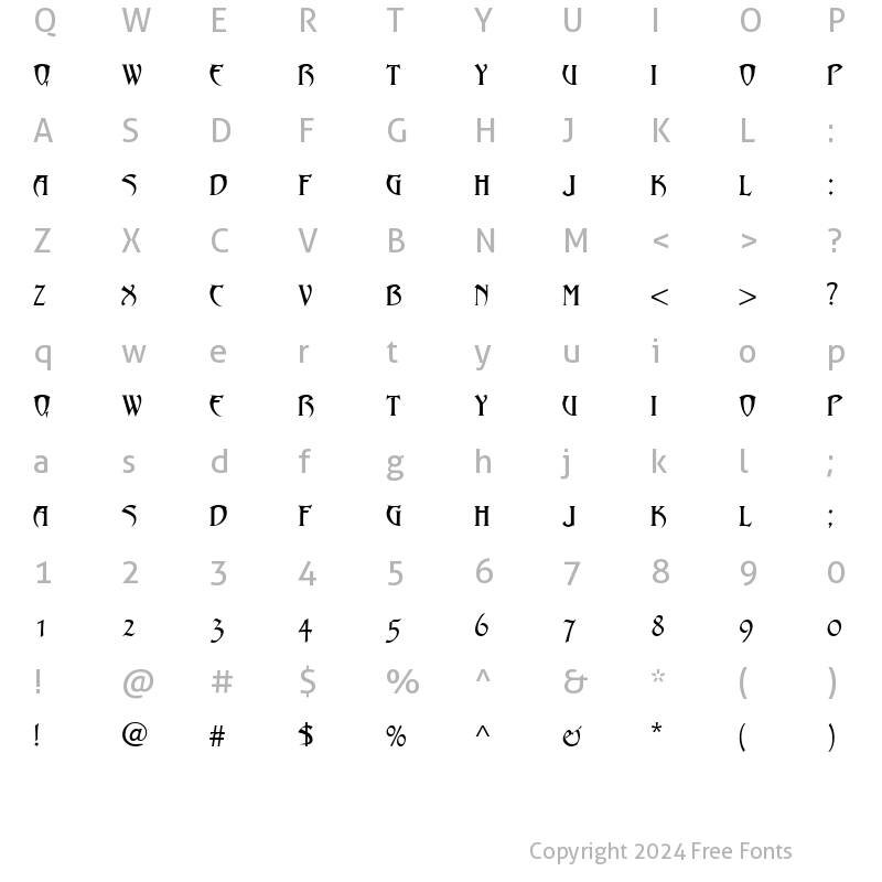 Character Map of Hadjii Regular