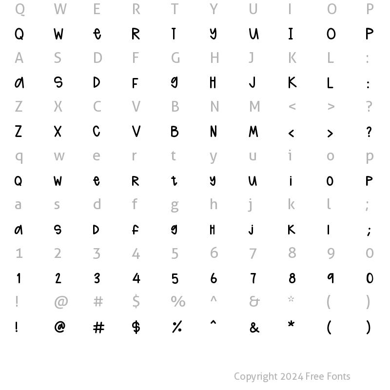 Character Map of HadleyBold Bold