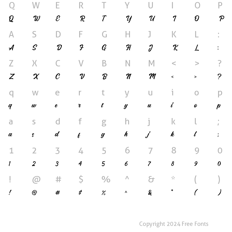 Character Map of Hadrey Regular