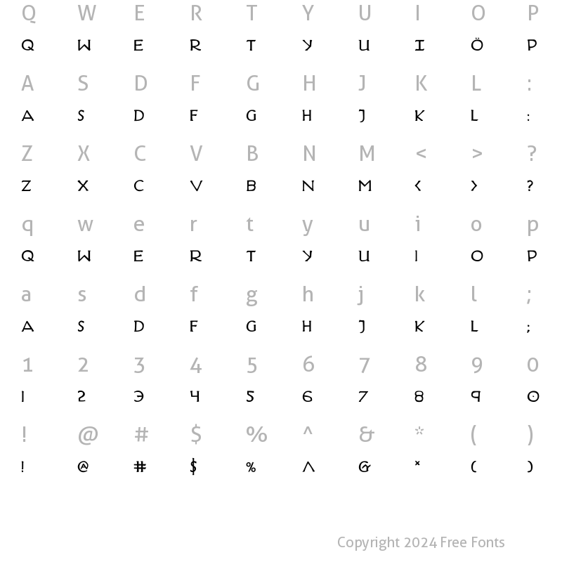 Character Map of Hadriatic Bold Bold