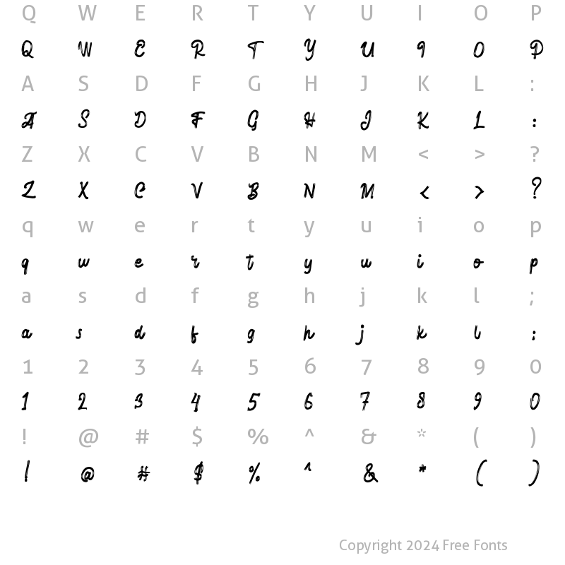 Character Map of Hafela Regular