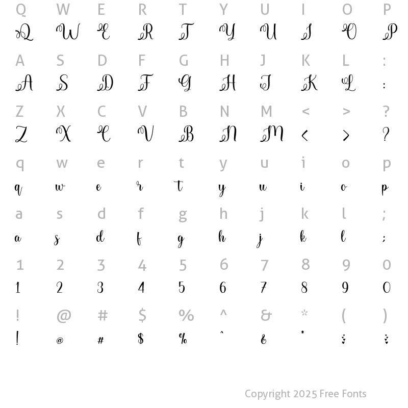 Character Map of Haghisty Regular