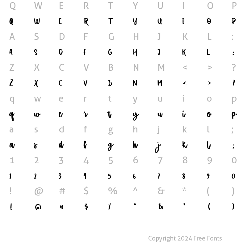 Character Map of Hagia Regular