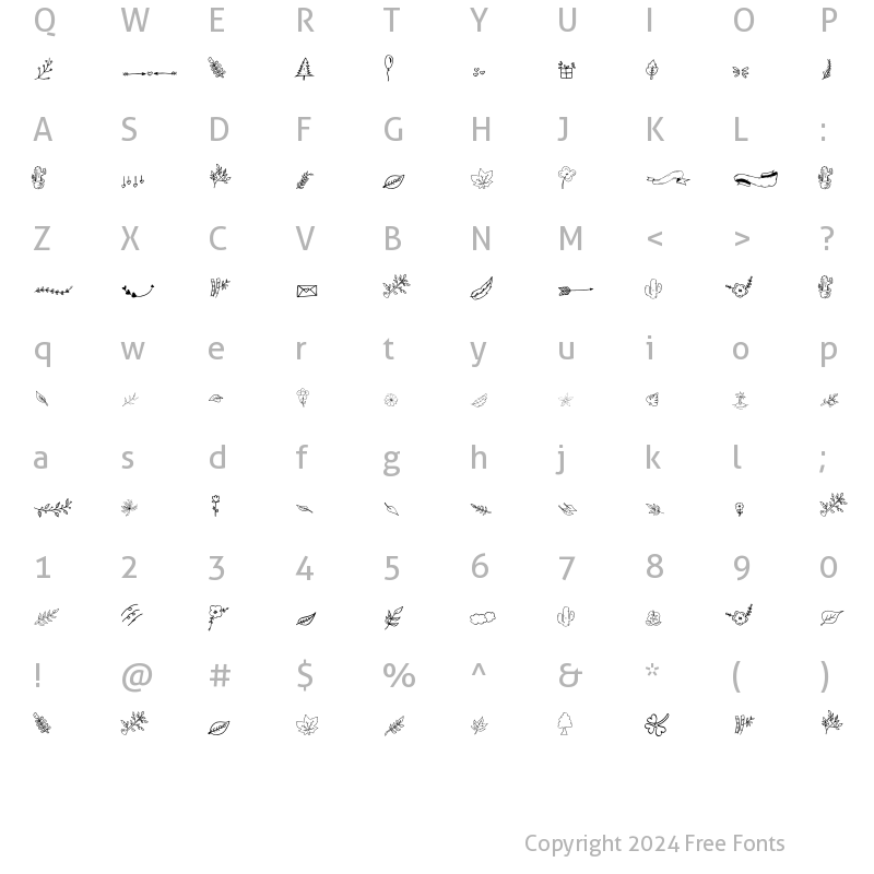 Character Map of Hai Butterfly Floral Regular