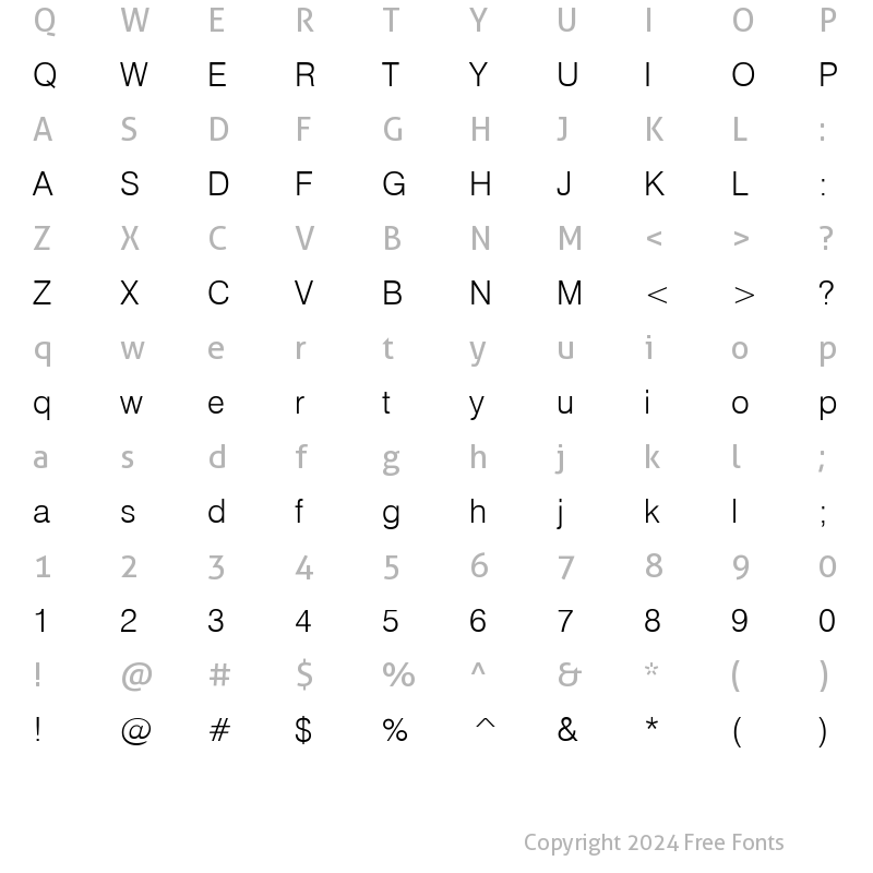 Character Map of HailstenLight Regular