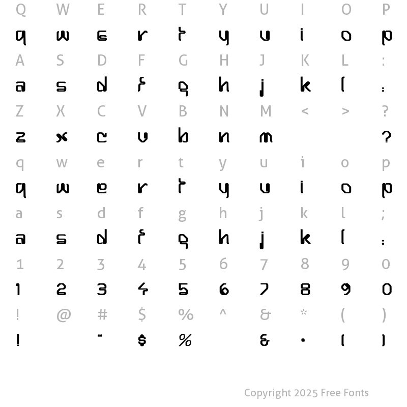 Character Map of Hairpin-Normal Bold Bold