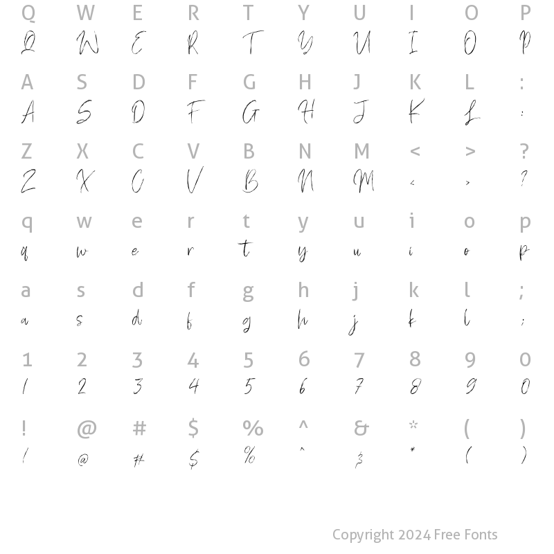 Character Map of Hakodate Regular